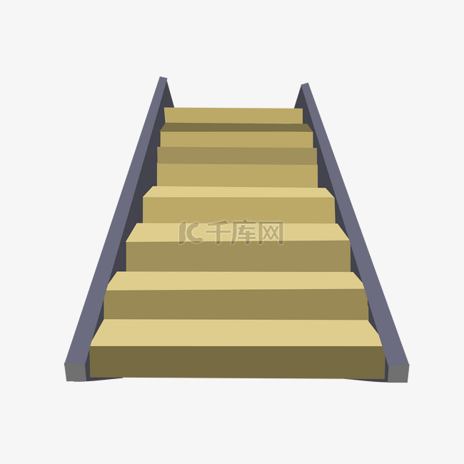 卡通简约楼梯插画